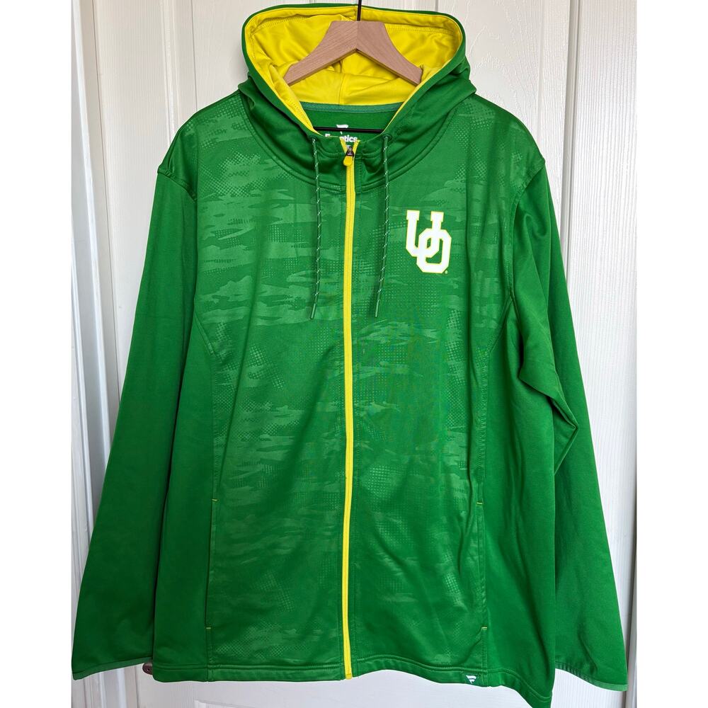 Oregon Ducks Men’s Fanatics‎ Ball Carrier Green Camo Full Zip Hoodie 2XL EUC